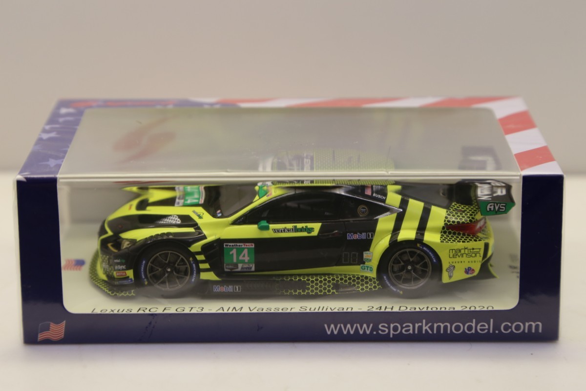 スパークナショナルモデル 1/43 レクサス RC F GT3 No.14 2020 デイトナ24時間 P.Chase/J.ホークスワース/K.Busch US129　512CE/70_画像2