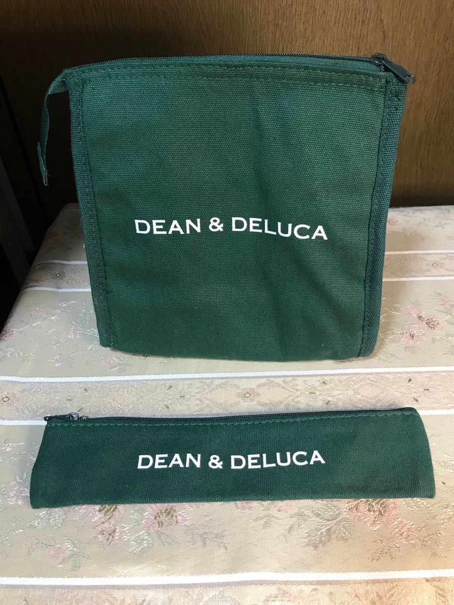 未使用　DEAN&DELUCA  ランチバッグ　箸入れ 保冷バッグ ディーンアンドデルーカ グリーンロゴ