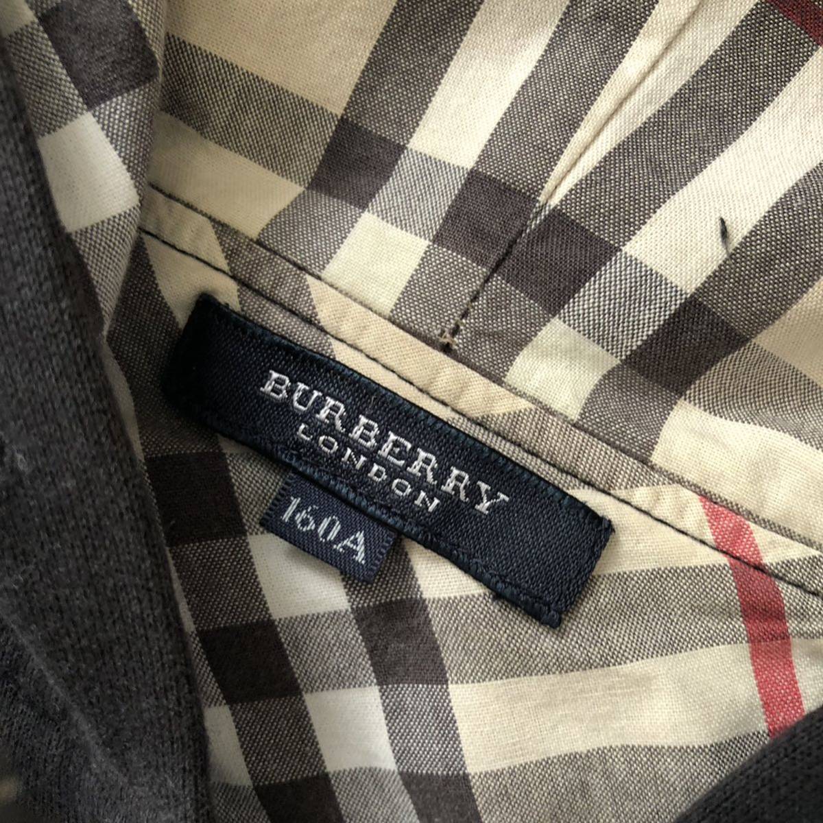 BURBERRY LONDON バーバリーロンドン ブラック パーカー サイズ160cm メンズ _画像3