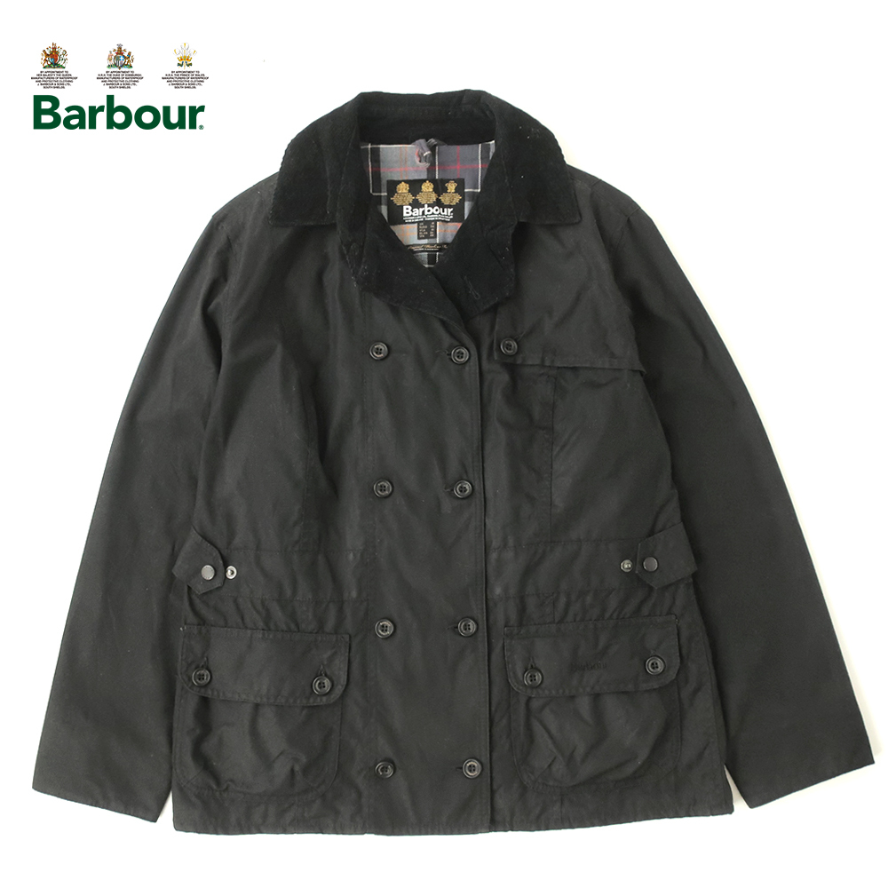 Barbour バブアー DOUBLE BREASTED ワックスジャケット トレンチタイプ ブラック UK18(XL)