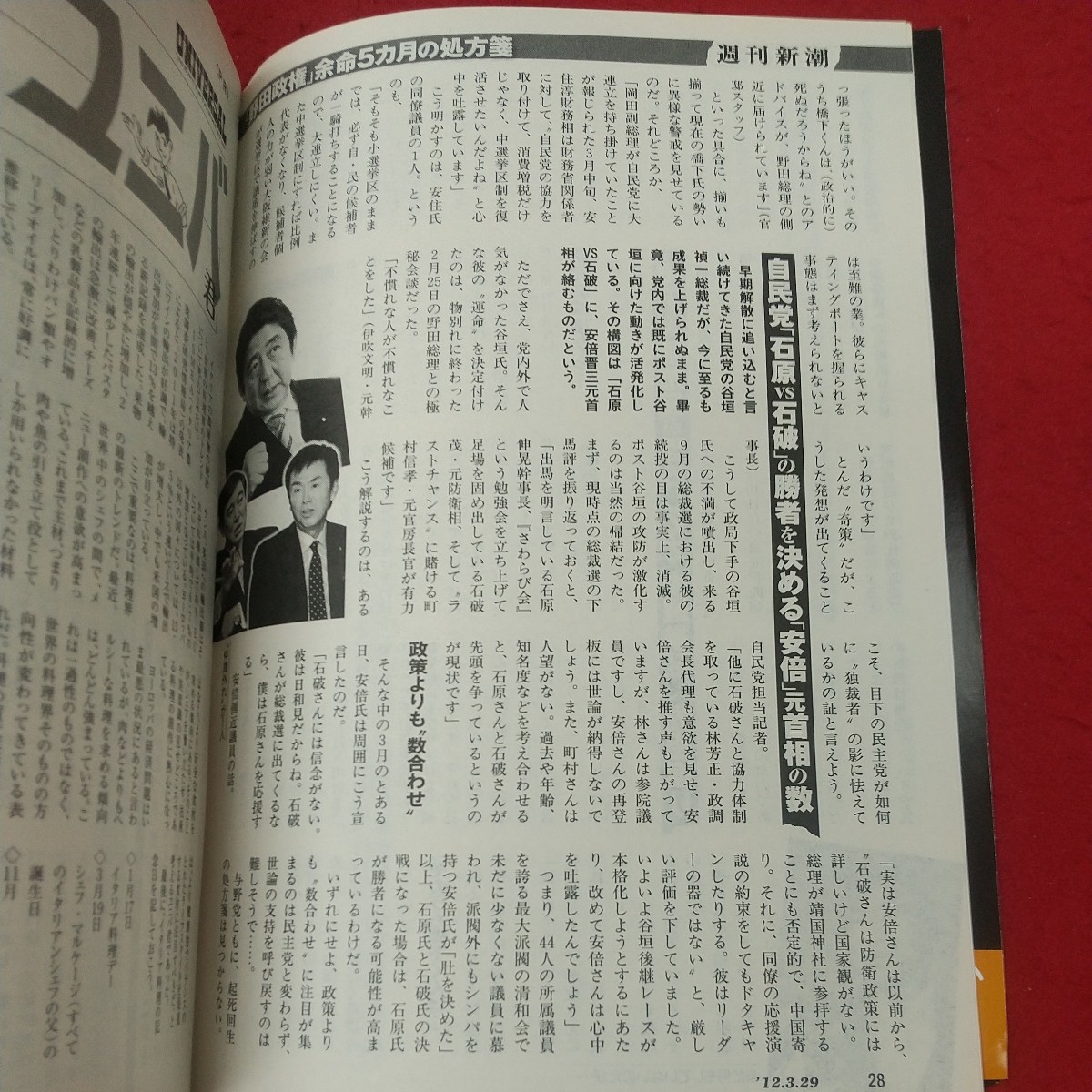 b-058※1 週刊新潮 3月29日号 平成24年3月22日 発行 新潮社 雑誌 総合誌 政治 社会 芸能 野田政権 経済 尾崎豊 _画像6