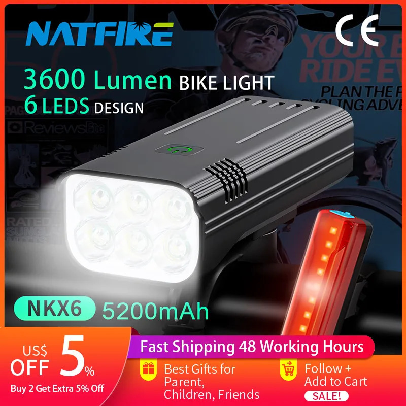 大人気 LED 自転車 ライト バイク ライト 3600ルーメン 充電式 懐中電灯 フロント バック 屋外 MTB ロード サイクリング リア セット