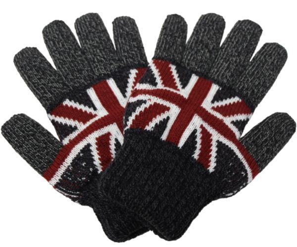 Union Jack pattern & reverse side soft molding gloves black Mix new goods [.. packet shipping ( nationwide equal 220 jpy tax included )]