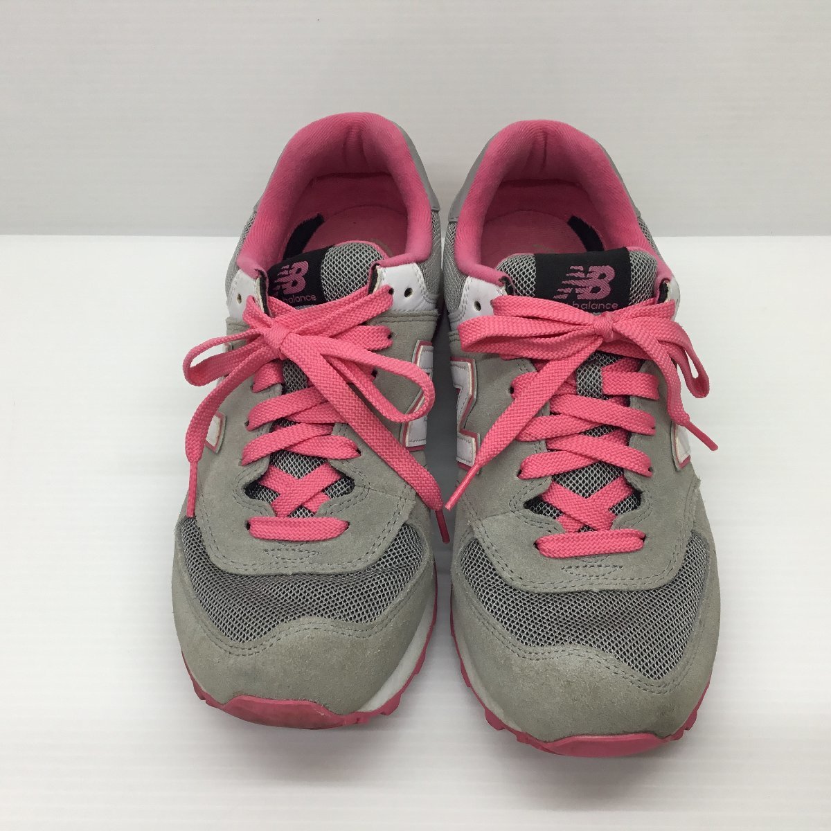 ■ニューバランス WL574CPF レディース 24.5 スニーカー NEW BALANCE WL574CPF GRAY × PINK_画像2