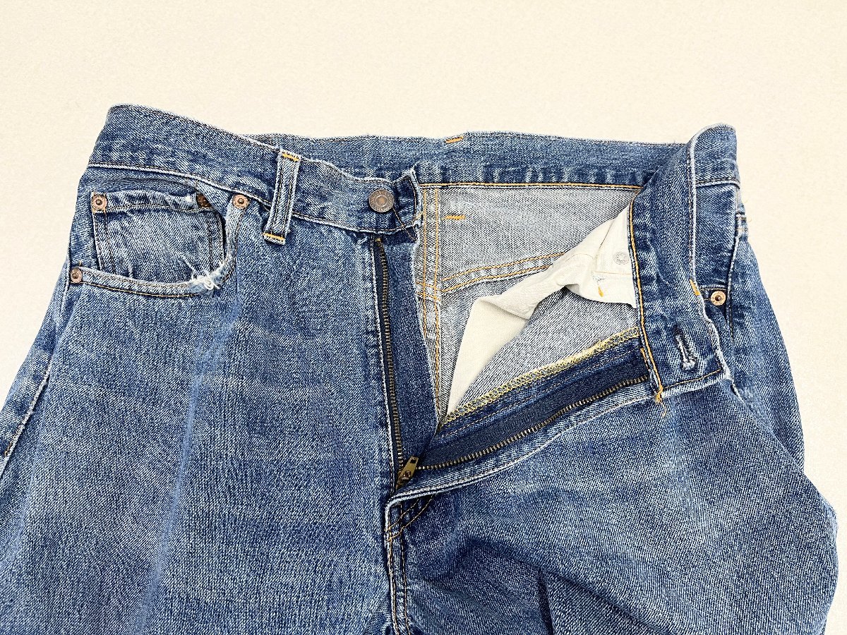 ●90s Levi’s リーバイス デニム ジーンズ 551ZXX 復刻 刻印555 バレンシア製 赤耳 ビッグE USA製 ブルー系 サイズW34 メンズ 0.73kg●_画像3