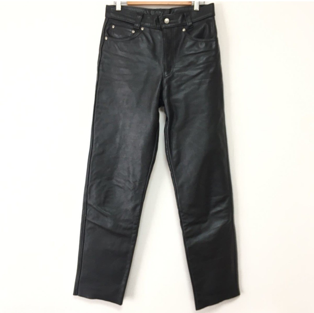 【米国製】Schott レザーパンツ 黒 W32 ライダース 本革 良品 SCHOTTショット 本革レザーパンツ32 USA製ライダースパンツ