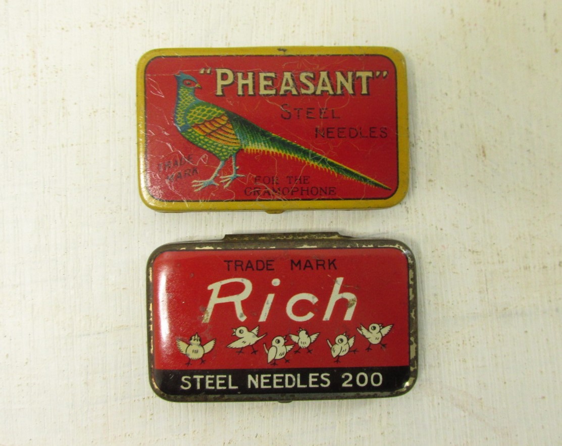 m「昭和レトロ　蓄音機 レコード針 ブリキケース 6点セット　ビクター　ミクニ　HIKARI　QUEEN　PHEASANT　Rich」_画像5