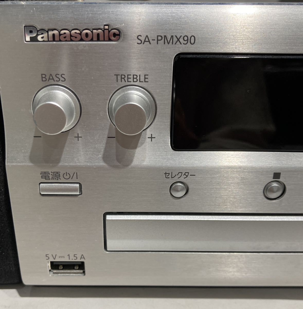 bk-349 Panasonic パナソニック CDステレオシステム 2019年製 SA-PMX90 SB-PMX70 右左ミニコンポ 動作未確認(O44-2)_画像2