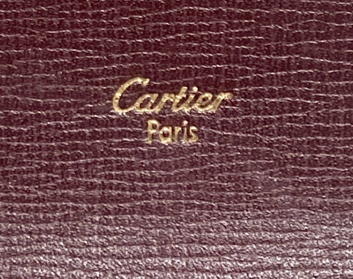 bk-318 Cartier カルティエ マストライン レザー シガレットケース 煙草ケース メンズ レディース ボルドー 系(O8-2)_画像9