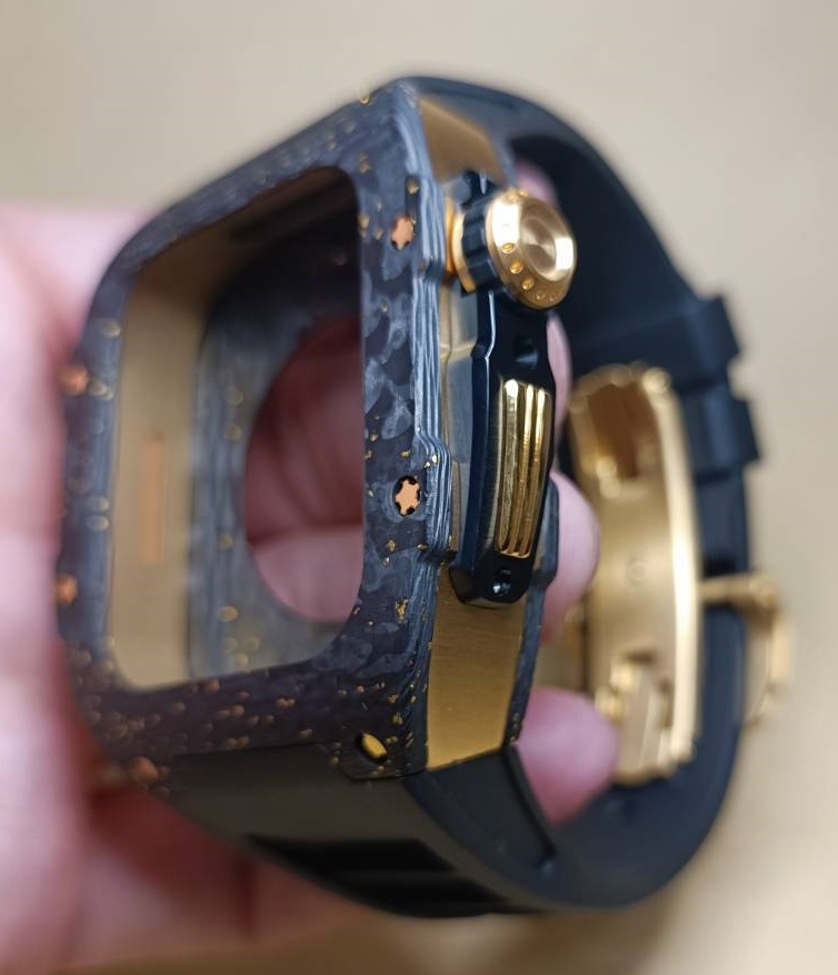 44mm 45mm●チタンx金カーボンx金●メタル ラバー カスタム apple watch アップルウォッチ ゴールデンコンセプト Golden Concept 好きに