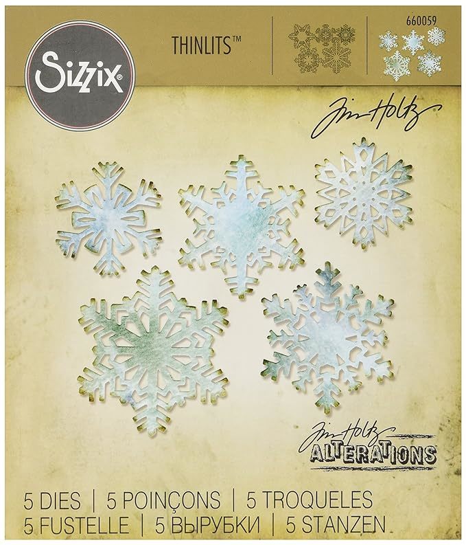 開封・未使用品☆ティムホルツ Tim Holtz デザイン 雪の結晶 SIZZIX 660059 シジックス クリスマスカード カードメイキング _イメージ画像です