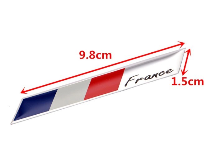 フランス国旗 2セット アルミ ステッカー デカール カスタム アクセサリー シトロエン DSオート C3 C4 C5 S3 DS5 DS7 ベルランゴ_画像4