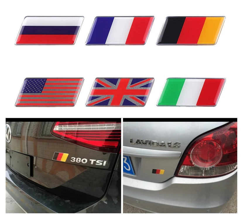 ドイツ 国旗 エンブレム2枚 ステッカー シール アクセサリー カスタム Bent/ベンツ Porsche/ポルシェ VW/フォルクスワーゲン BMW_画像2