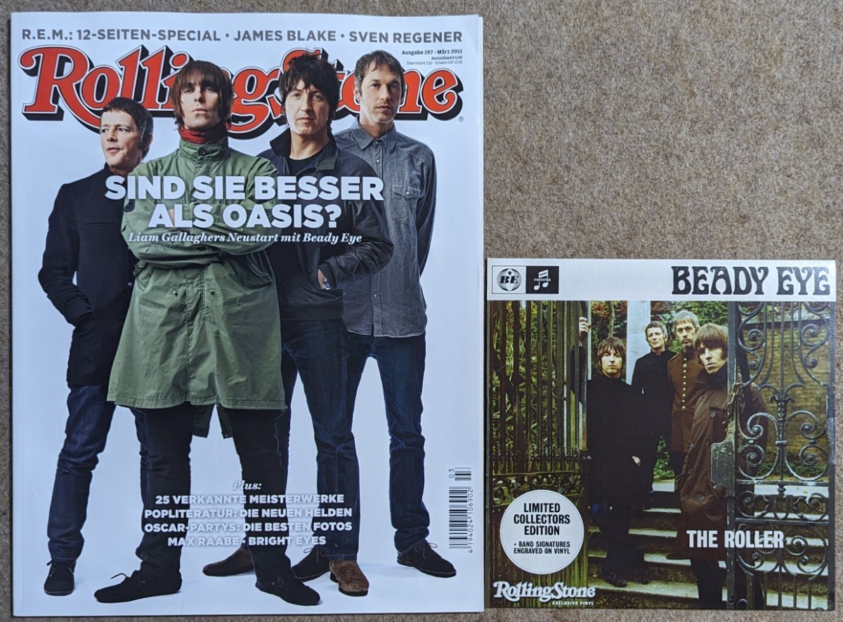 Beady Eye-The Roller★独Rolling Stone誌独占サイン・エッチング・シングル盤/Oasis/Liam Gallagher_画像2