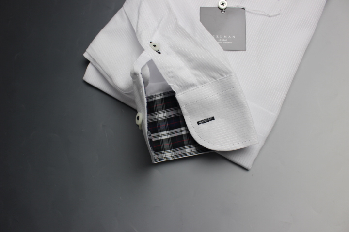 3枚セット【新品】BIELMAN(山喜)　デザインBBワイシャツ長袖 標準体 形態安定　L(41-84) 白ドビー/ストライプ柄UND105/017(5D582-584_画像5