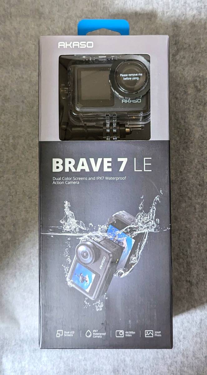 新品 送料無料 AKASO Brave 7 LE アクションカメラ 4K 20MP IPX7本機
