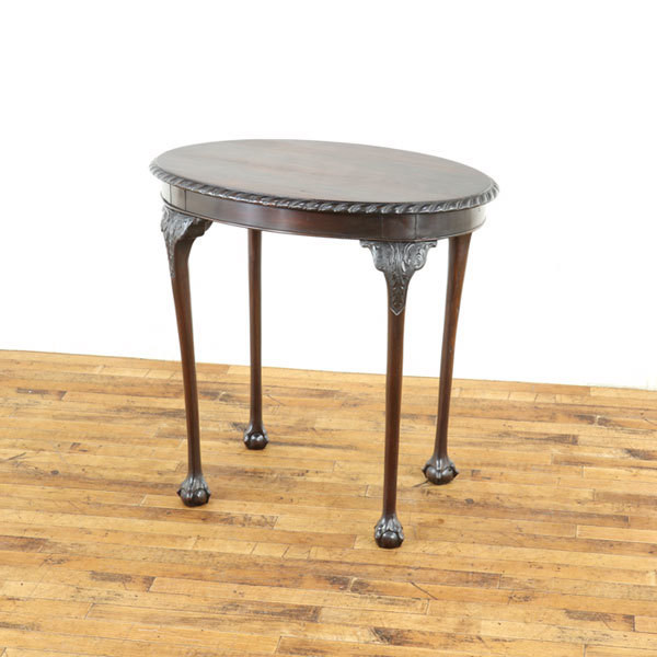 ウィンドウテーブル　楕円形の天板　上品なシルエット　落ち着いた色　イギリス アンティークフレックス　58818