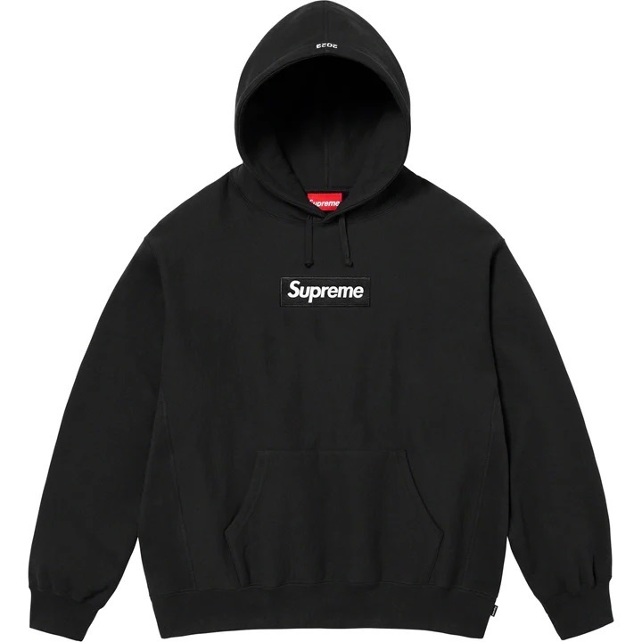 新品/即日発送/国内正規 Mサイズ 23AW Supreme box logo hooded sweatshirt Black 黒 ボックスロゴ フード パーカー スウェット_画像1