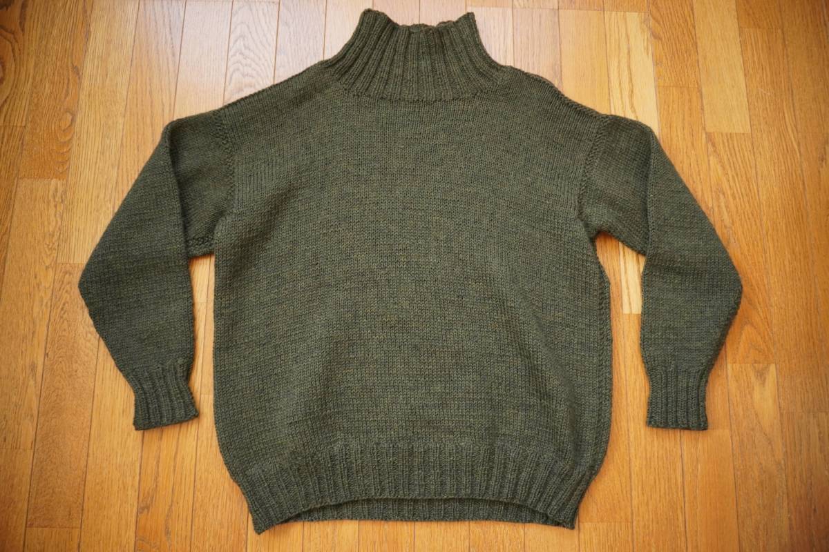 定価56,000円★AUBERGE オーベルジュ ICELAND HAND KNIT サイズ44 タートル ニット★NEST ネスト KURT カート Truffaut トリュフォー_前