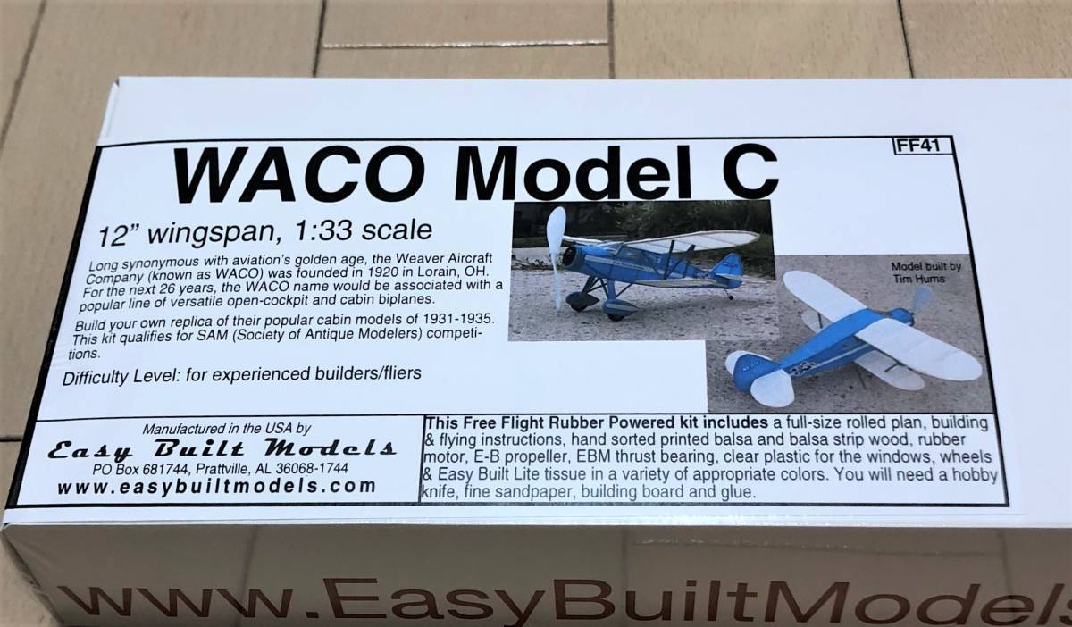 [ резина сила Peanuts машина ]Easy Built производства WACO Model C( крыло длина :12~=305mm)*** остаток 1