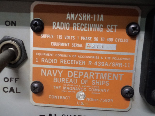 NAVY　DEPARTMENT　軍用無線機　AN/SRR-11A　RADIORECEIVING　SET　ジャンク_画像4