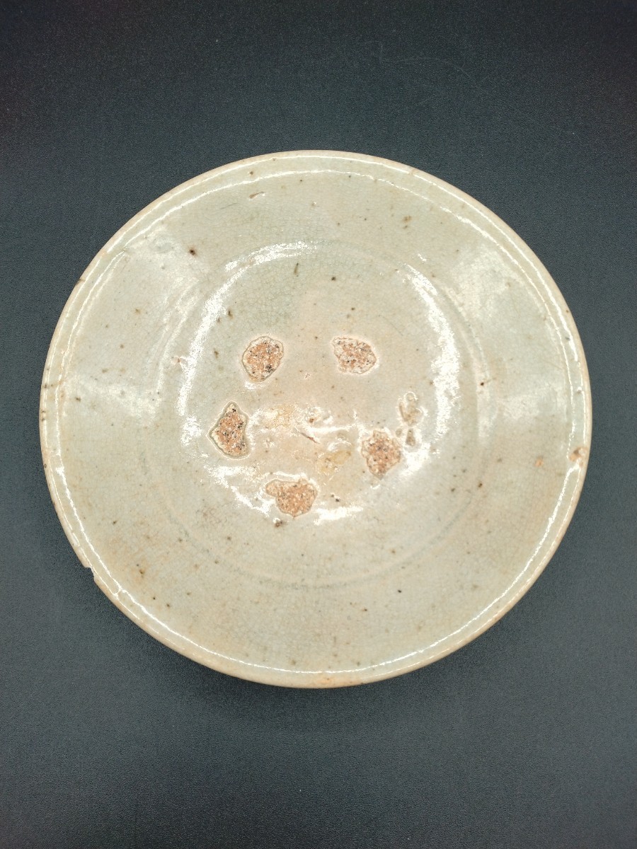 李朝 平茶碗 青磁 皿 15.3cm 朝鮮 古美術 骨董 【2-b】_画像3