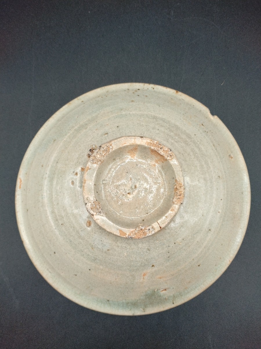 李朝 平茶碗 青磁 皿 15.3cm 朝鮮 古美術 骨董 【2-b】_画像4