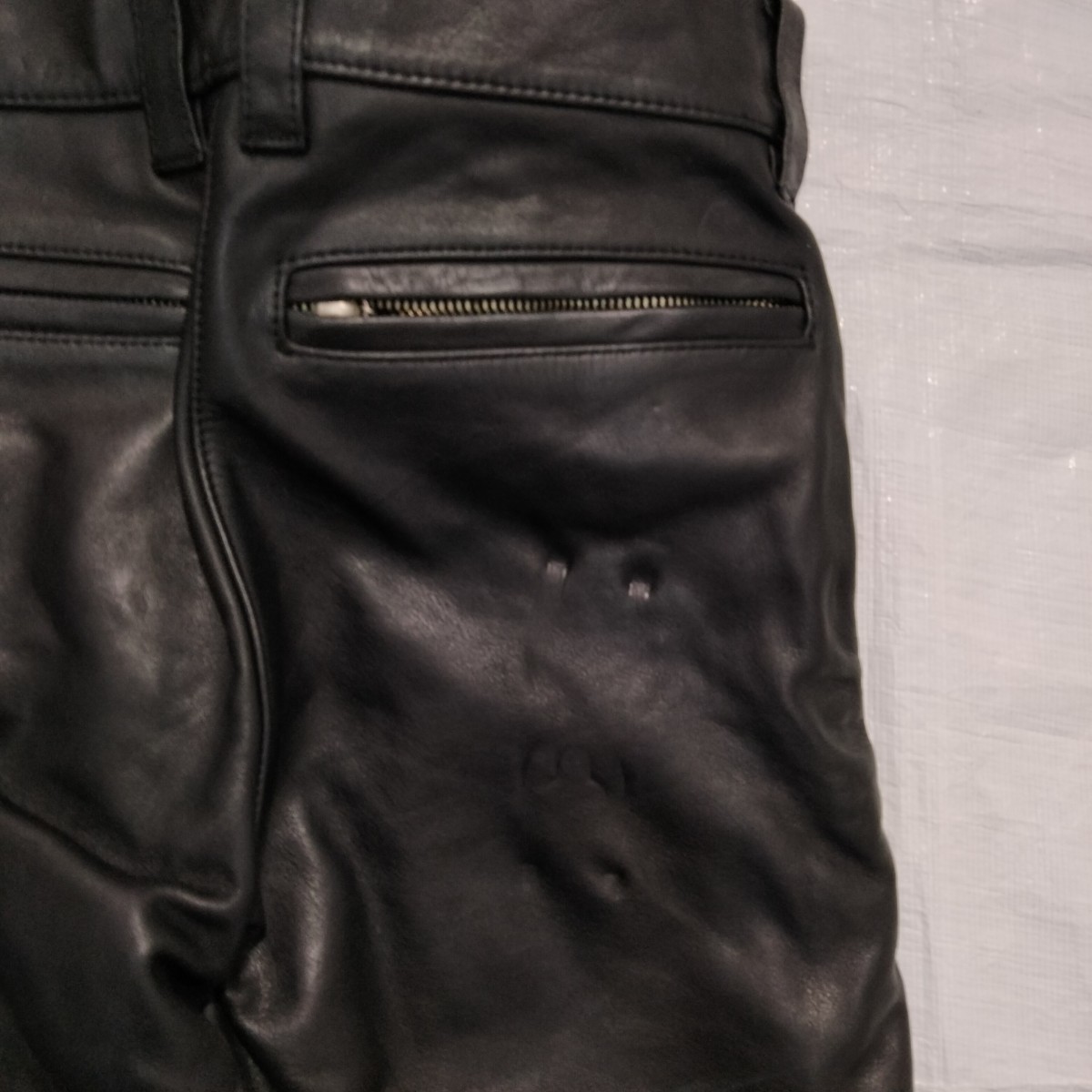 B‘s Leather bikers　レザーパンツ　leather pant　ブラック　革　牛革　バイク用　コーリン　corin 革パン　5ポケット　jeans型　BLACK　_画像6