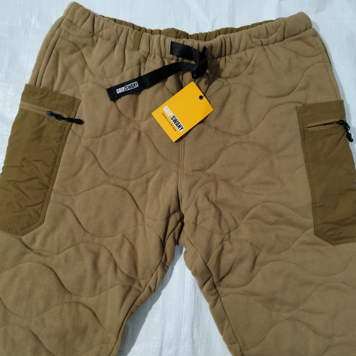 グリップスワニー キルトギアパンツ3.0 GRIP SWANY QUILT GEAR PANTS 中綿　保温　断熱 キルトパンツ アウトドア　キャンプ用　XL コヨーテ_画像6