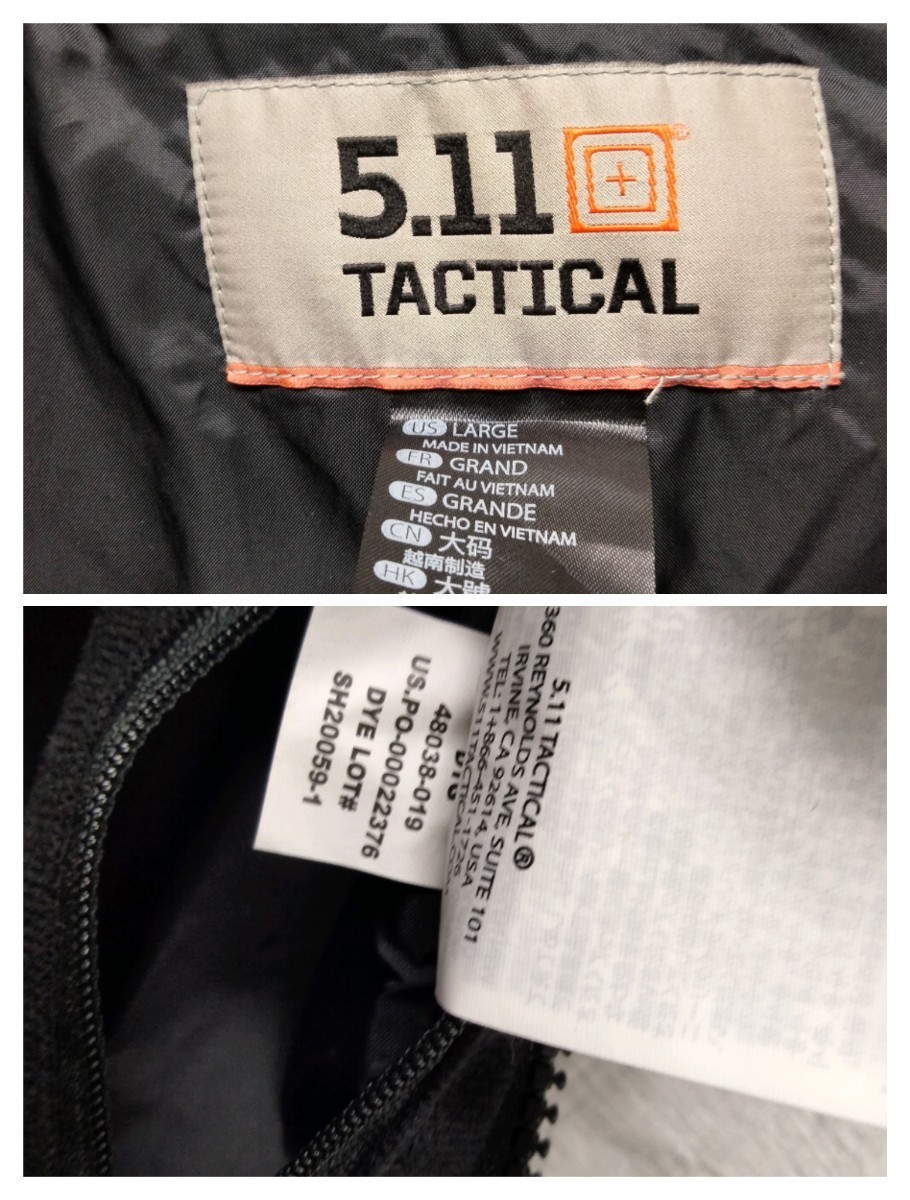 5.11 Tactical 48038 BLACK　黒　ブラック　肉厚　タクティカル　fleece Ｌ保温　ミリタリー　機能的　ポケット　フリース　ジャケット_画像10