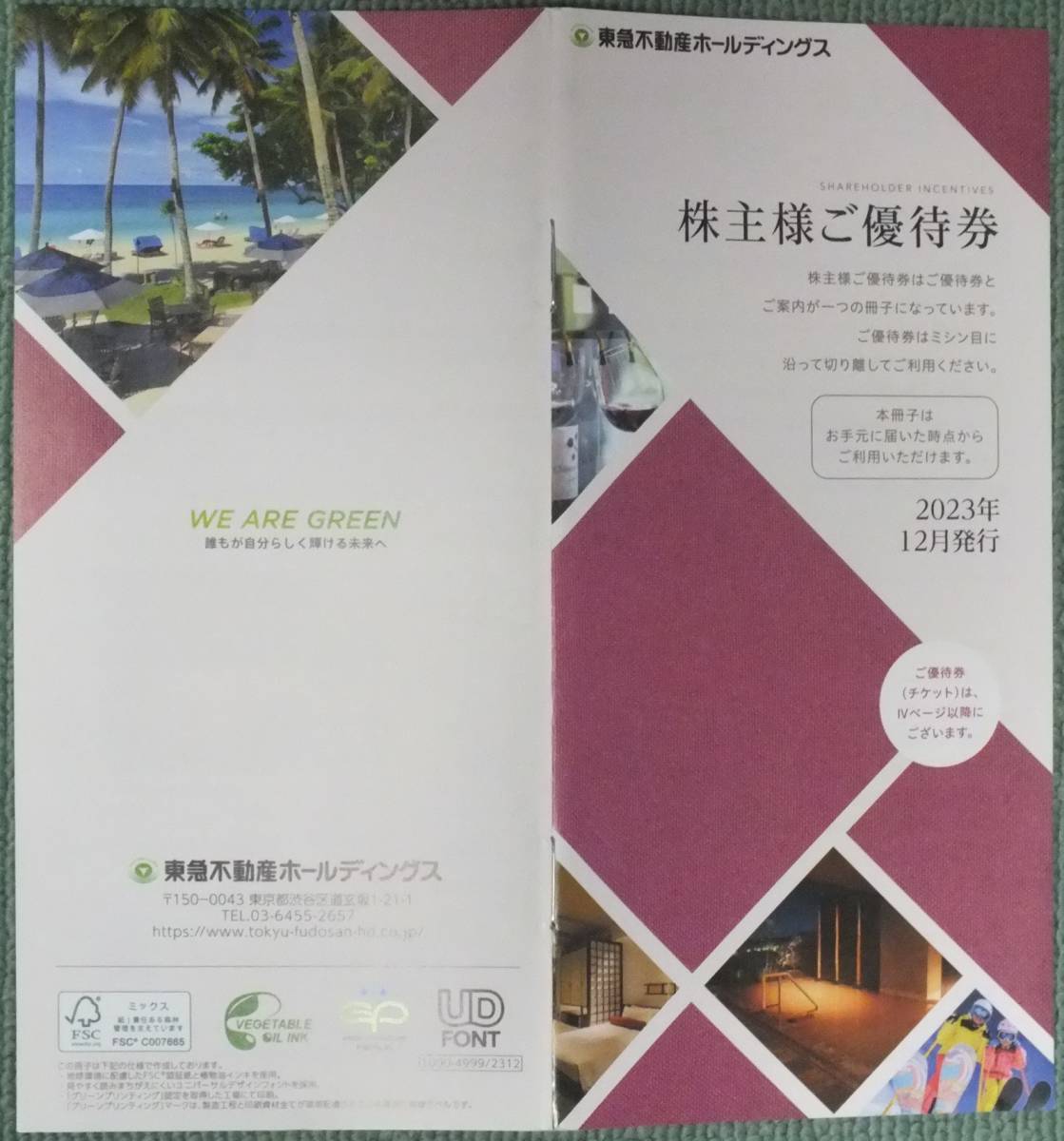 新着！送料込！東急不動産HD 株主様ご優待券 全17枚 2023年12月版 最新 未使用_画像1