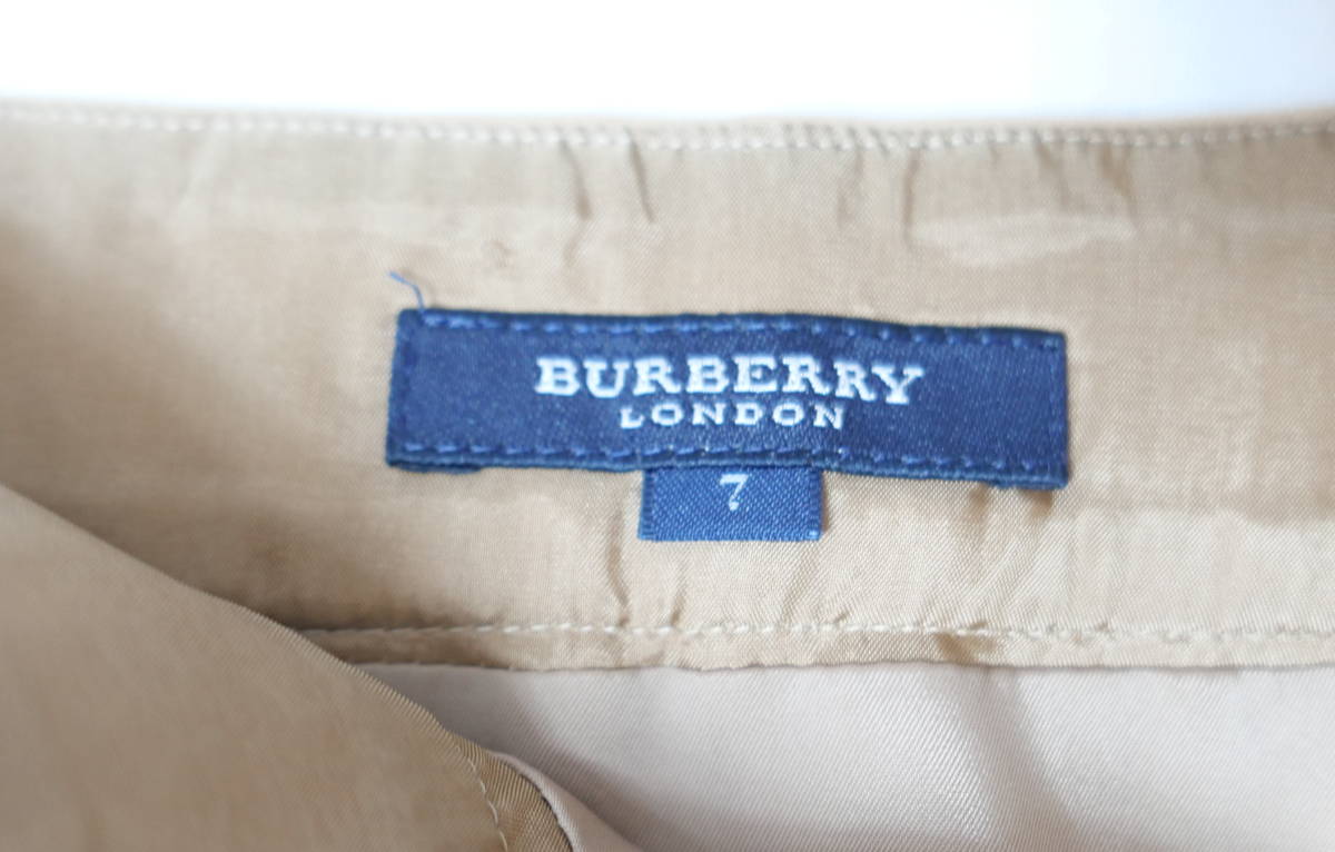 BURBERRY LONDON バーバリー コットン スカート ベージュ系 サイズ７_画像7