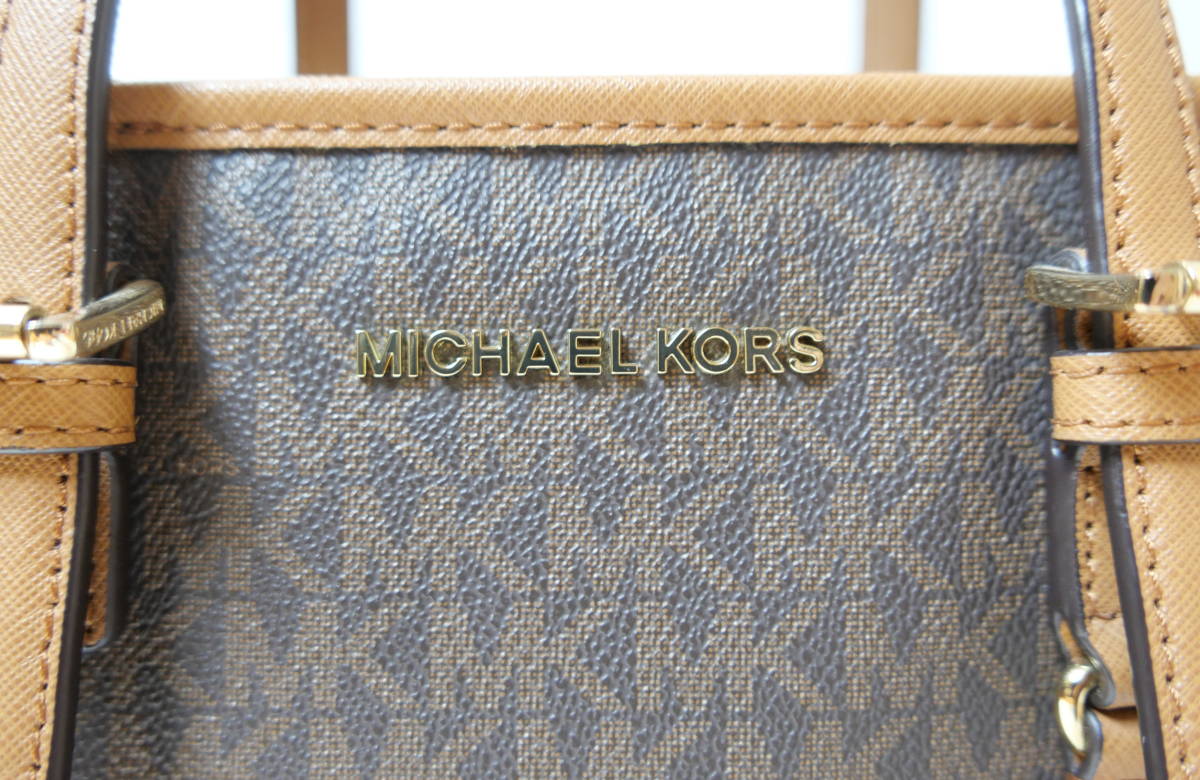 美品 マイケルコース ハンドバッグ ショルダーバッグ 2WAYバッグ ブラウン系 レザー MKロゴ MICHAEL KORS_画像4