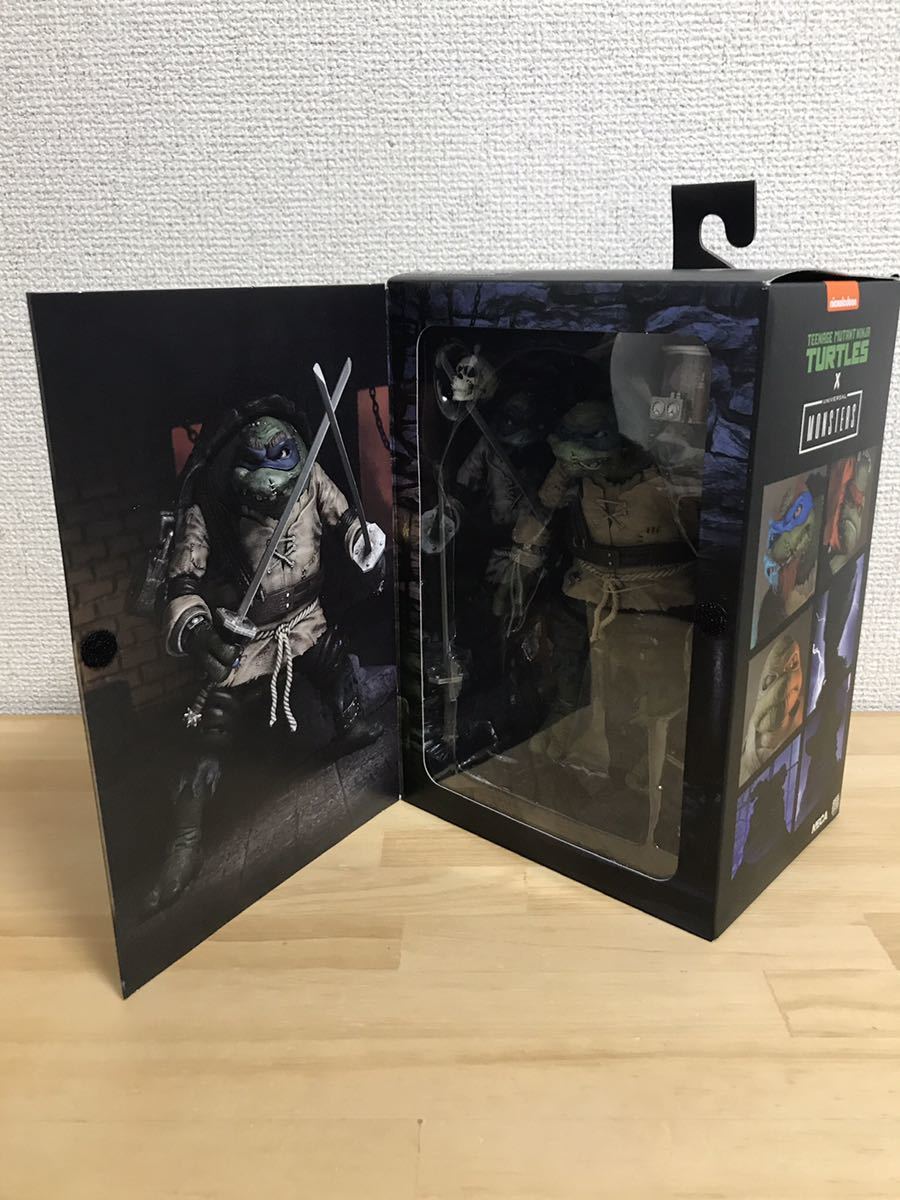  new goods unopened TMNT x universal Monstar Leonardo as handle chi back Mu Tanto ta-toruzNECAneka7 -inch figure legume fish .