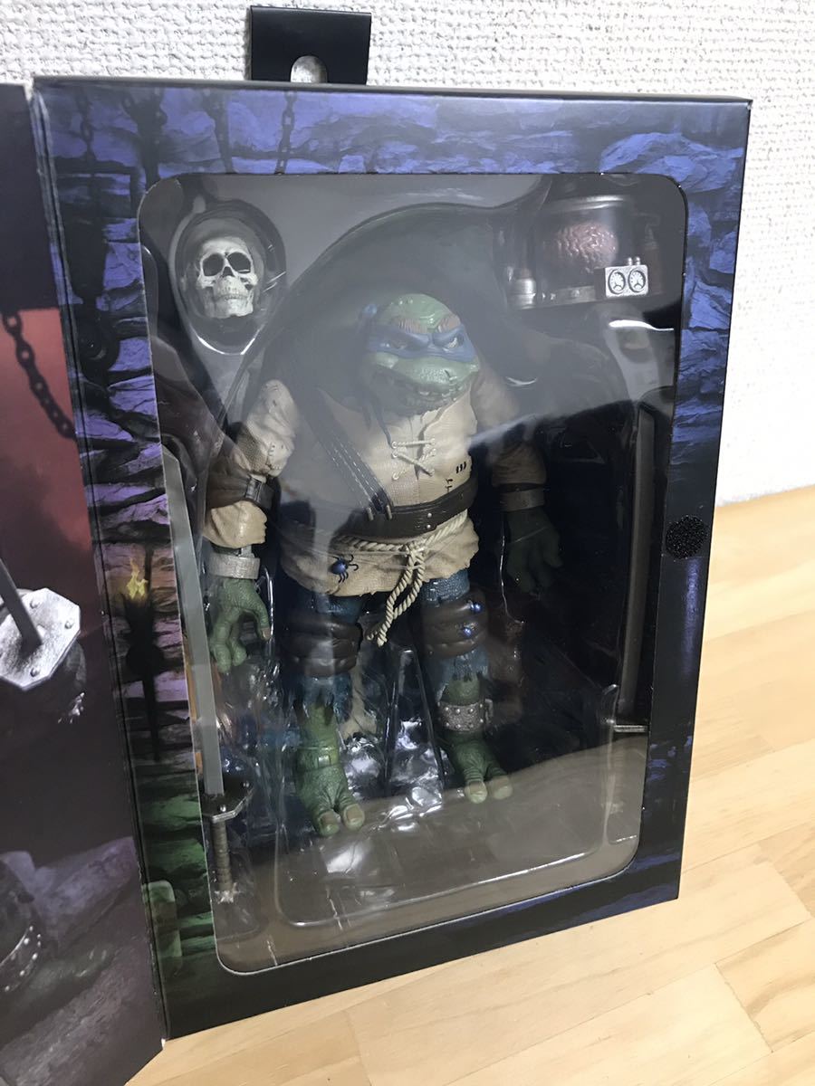  new goods unopened TMNT x universal Monstar Leonardo as handle chi back Mu Tanto ta-toruzNECAneka7 -inch figure legume fish .