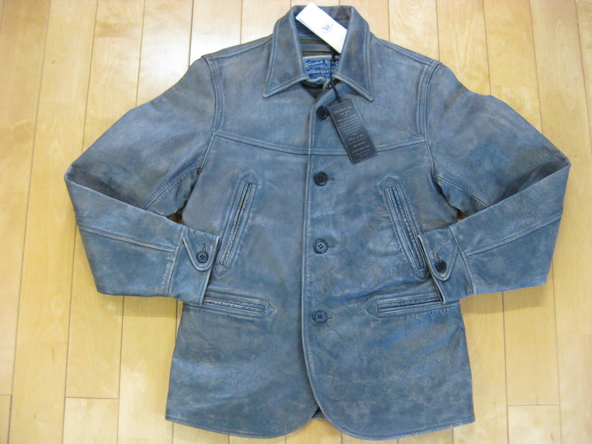 ＲＲＬ　ダブルアールエル　INDIGO LEATHER CAR COAT　インディゴレザーカーコート　サイズＸＳ