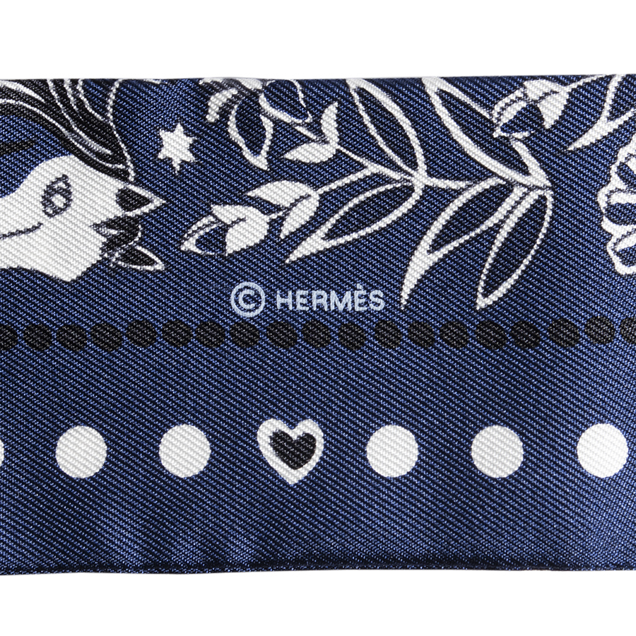 HERMES エルメス Entre Ciel et mer Bandana 空と海の間 バンダナ 063017S 01 ツイリー 2018AW スカーフ ネイビー ホワイト_画像4