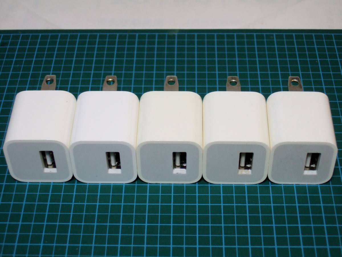 【Apple純正 5個】5W USB 電源アダプタ A1385 A1265 iPhone充電器 中古【送料無料】_画像6