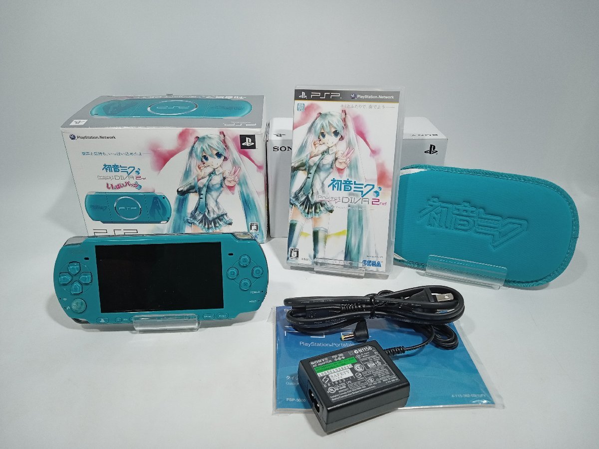 【動作確認済】 SONY ソニー PSP 3000 初音ミク Project DIVA 2nd いっぱいパック PSP本体 [11-1] No.8992