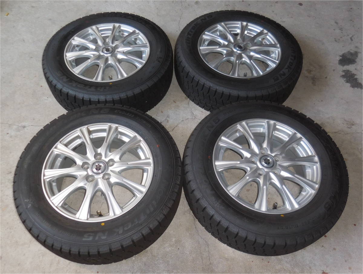 ◆'22年製イボ付 ダンロップ製 スタッドレスタイヤ 195/65R15 WEDS JOKER 15×6J (45) 5H PCD100 トヨタ専用ホイール プリウス等◆_画像1