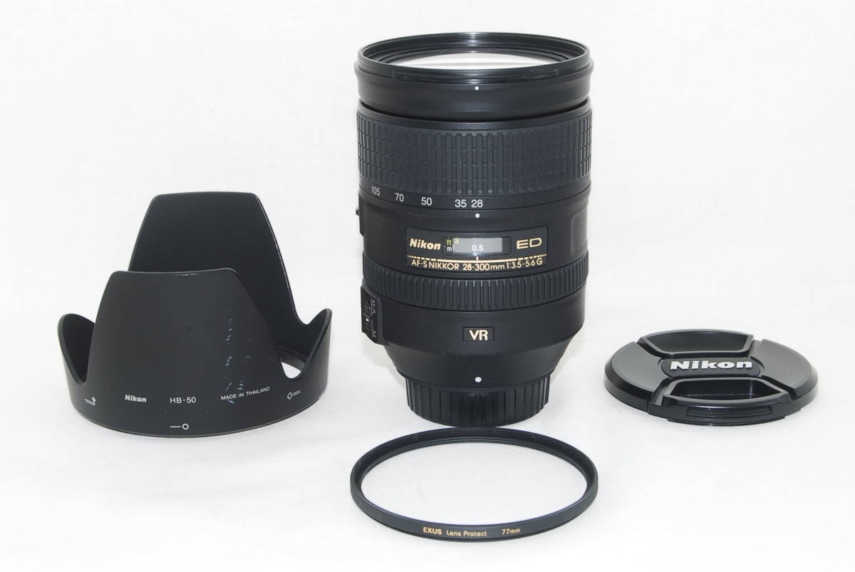 ★良品★Nikon ニコン AF-S NIKKOR 28-300mm F3.5-5.6G ED VR フード付き♪_画像1