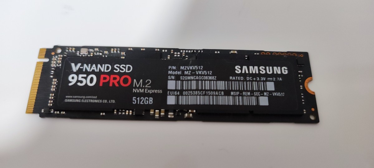 SAMSUNG M.2SSD 950 PRO 512GB V-NAND SSD _画像1