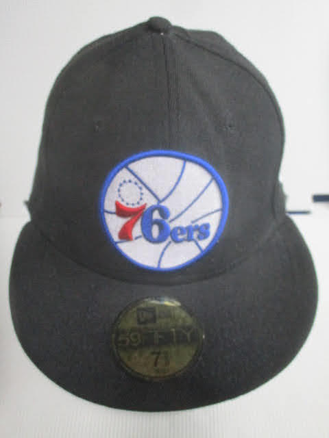 ◆ニューエラ キャップ◆ NEWERA 帽子 76ERS セブンティシクサーズ NBA 黒 58.7㎝ 内寸約54㎝ 59FIFTY ファッション 小物♪２f-171213カ_画像2