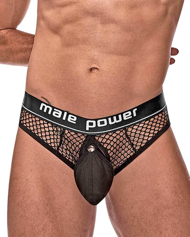 ＊新品未使用 MalePoweeメールパワー FishNet Pouch Thong 410260（ブラック,S/M）コックリング付ポーチTバック セクシーメンズ下着_画像2