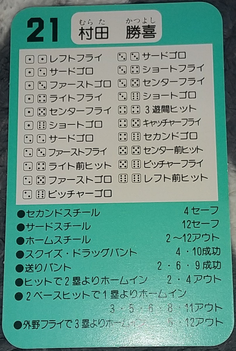 タカラプロ野球カードゲーム９４西武ライオンズ 村田勝喜_画像2