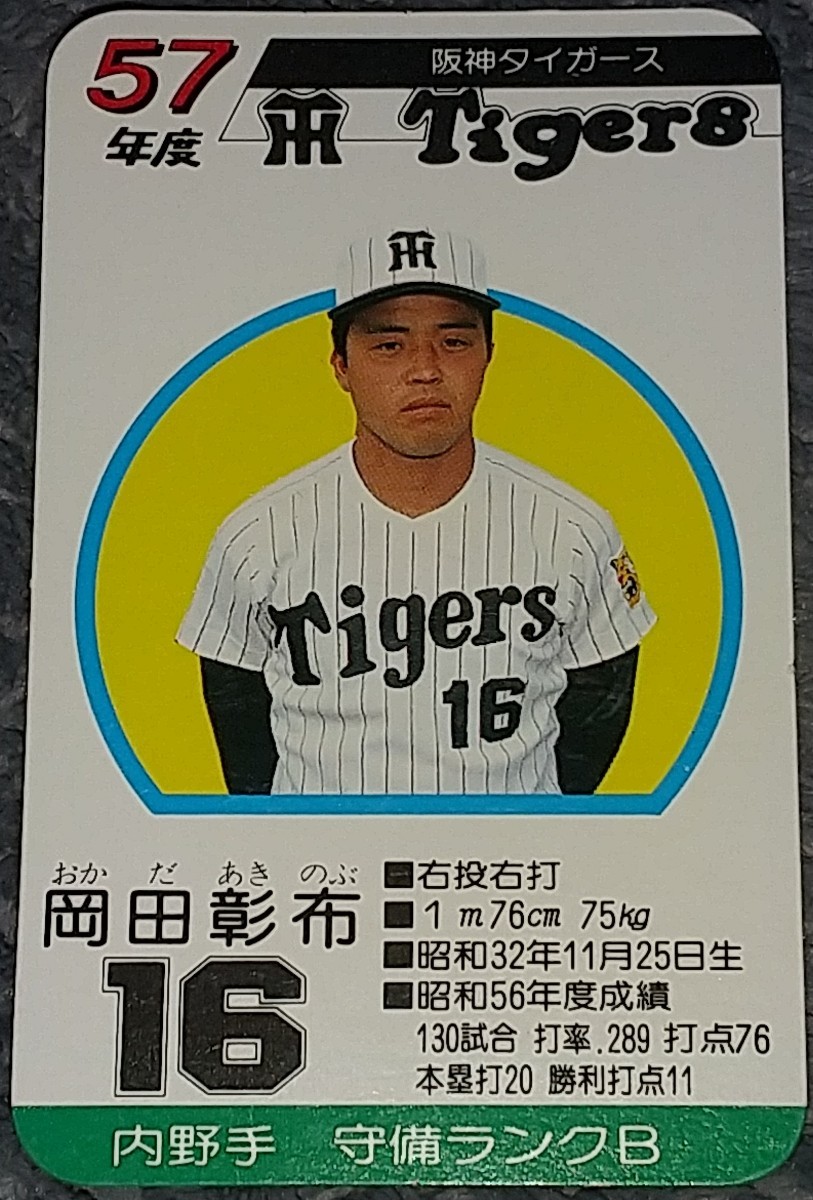 タカラプロ野球カードゲーム昭和５７年度阪神タイガース 岡田彰布_画像1