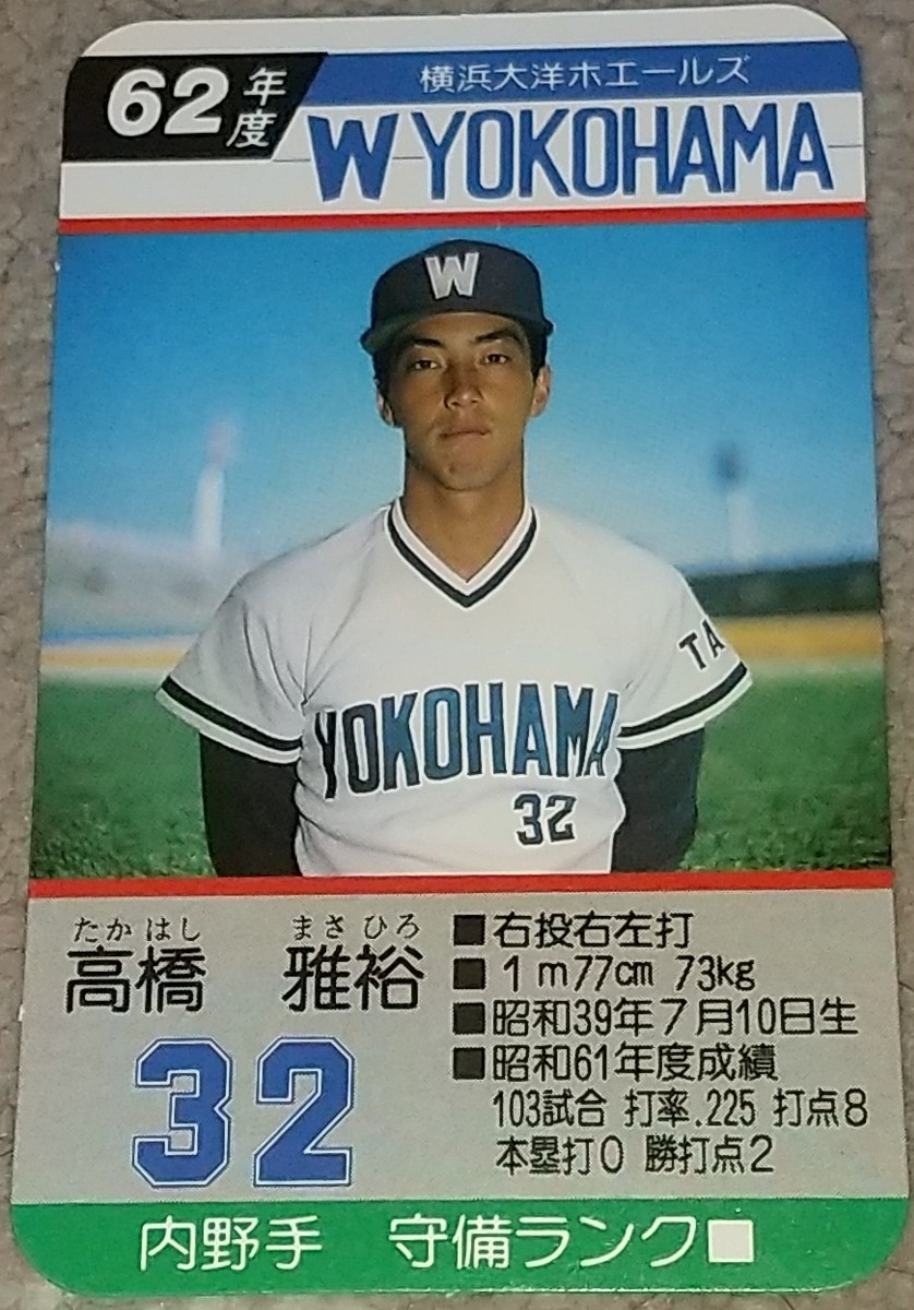 タカラプロ野球カードゲーム昭和６２年度横浜大洋ホエールズ 高橋雅裕_画像1