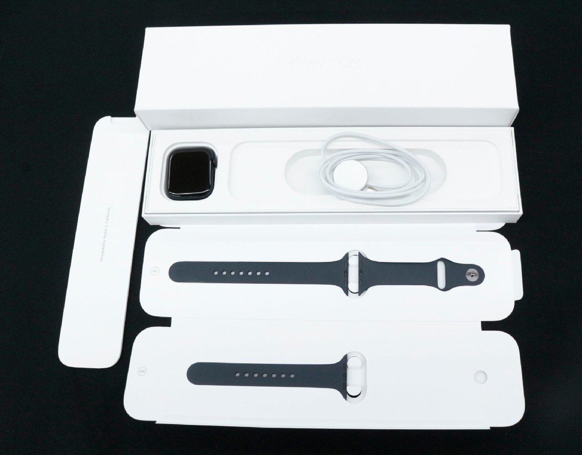●【中古品】アップルウォッチ Apple Watch Series8 GPS + Cellular 45mm ミッドナイトアルミニウム スポーツバンド MNK43J/A 2/3.,