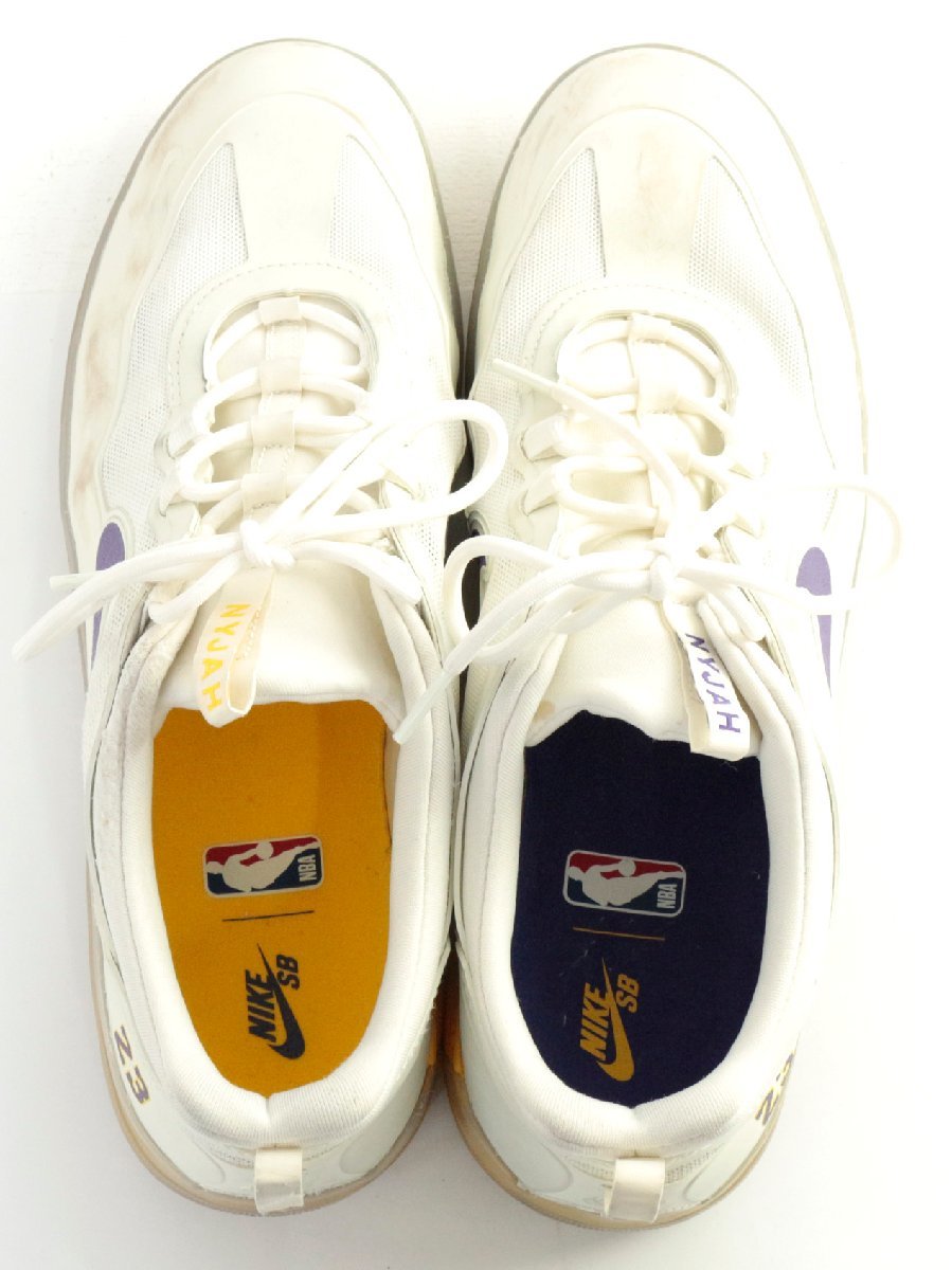 〇【中古品】NBA × Nike SB Nyjah Free 2 Lakers ナイキ SB ナイジャ フリー 2 レイカーズ DA3439-100 　30cm：_画像5