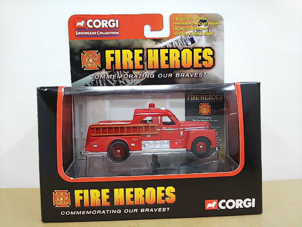 ■ CORGI FIRE HEROESコーギー Cs90043 1951 Seageave 70th Anniversary Pumper 消防車 モデルミニカー_画像6